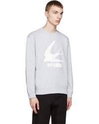 weißer bedruckter Pullover mit einem Rundhalsausschnitt von McQ