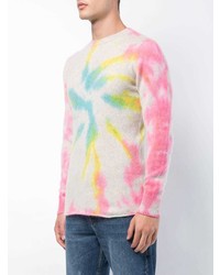 weißer bedruckter Pullover mit einem Rundhalsausschnitt von The Elder Statesman