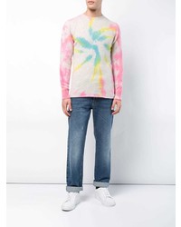 weißer bedruckter Pullover mit einem Rundhalsausschnitt von The Elder Statesman