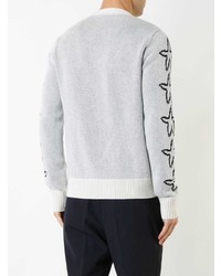 weißer bedruckter Pullover mit einem Rundhalsausschnitt von Takahiromiyashita The Soloist