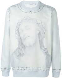 weißer bedruckter Pullover mit einem Rundhalsausschnitt von Givenchy