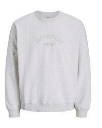 weißer bedruckter Pullover mit einem Rundhalsausschnitt von Jack & Jones