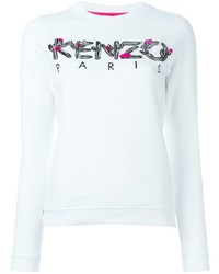 weißer bedruckter Pullover mit einem Rundhalsausschnitt von Kenzo