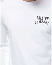 weißer bedruckter Pullover mit einem Rundhalsausschnitt von Brixton