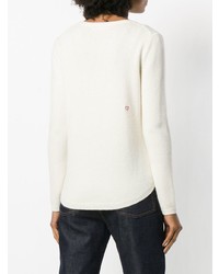 weißer bedruckter Pullover mit einem Rundhalsausschnitt von Chinti & Parker