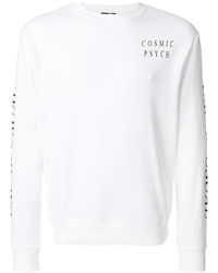weißer bedruckter Pullover mit einem Rundhalsausschnitt von McQ