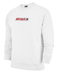 weißer bedruckter Pullover mit einem Rundhalsausschnitt von Nike Sportswear