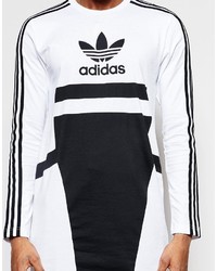 weißer bedruckter Pullover mit einem Rundhalsausschnitt von adidas