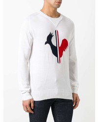 weißer bedruckter Pullover mit einem Rundhalsausschnitt von Rossignol