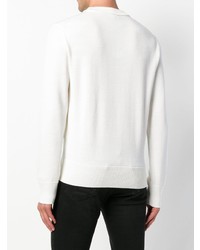 weißer bedruckter Pullover mit einem Rundhalsausschnitt von Versus