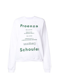 weißer bedruckter Pullover mit einem Rundhalsausschnitt von Proenza Schouler