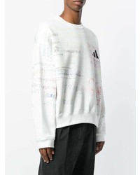 weißer bedruckter Pullover mit einem Rundhalsausschnitt von Yeezy