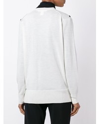 weißer bedruckter Pullover mit einem V-Ausschnitt von Marc Jacobs