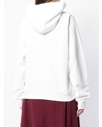 weißer bedruckter Pullover mit einer Kapuze von Dsquared2