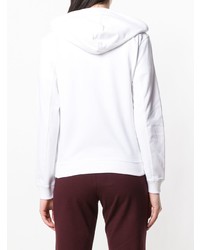 weißer bedruckter Pullover mit einer Kapuze von Courreges