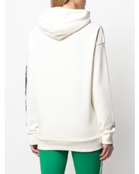 weißer bedruckter Pullover mit einer Kapuze von Roqa