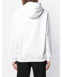 weißer bedruckter Pullover mit einer Kapuze von McQ Alexander McQueen