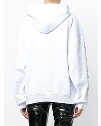 weißer bedruckter Pullover mit einer Kapuze von McQ Alexander McQueen