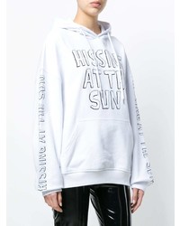 weißer bedruckter Pullover mit einer Kapuze von McQ Alexander McQueen