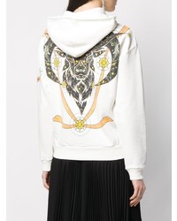 weißer bedruckter Pullover mit einer Kapuze von Givenchy