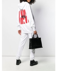 weißer bedruckter Pullover mit einer Kapuze von A.F.Vandevorst