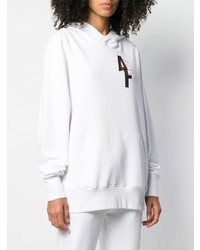 weißer bedruckter Pullover mit einer Kapuze von A.F.Vandevorst