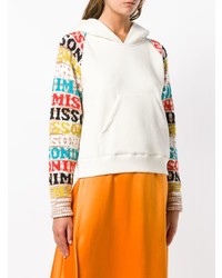 weißer bedruckter Pullover mit einer Kapuze von Missoni