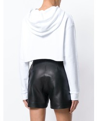 weißer bedruckter Pullover mit einer Kapuze von MSGM