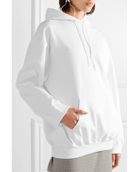 weißer bedruckter Pullover mit einer Kapuze von Balenciaga