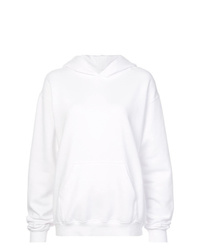 weißer bedruckter Pullover mit einer Kapuze von RtA