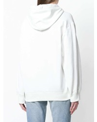 weißer bedruckter Pullover mit einer Kapuze von Dolce & Gabbana