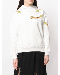 weißer bedruckter Pullover mit einer Kapuze von Givenchy