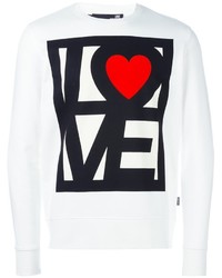 weißer bedruckter Pullover von Love Moschino