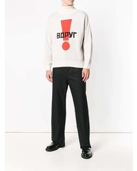 weißer bedruckter Rollkragenpullover von Gosha Rubchinskiy