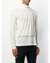 weißer bedruckter Rollkragenpullover von Oamc