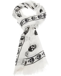 weißer bedruckter Schal von Alexander McQueen