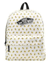 weißer bedruckter Segeltuch Rucksack von Vans