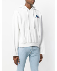 weißer bestickter Pullover mit einem Kapuze von Off-White