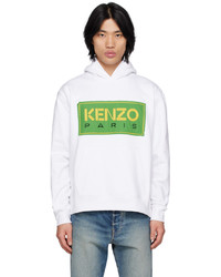 weißer bestickter Pullover mit einem Kapuze von Kenzo