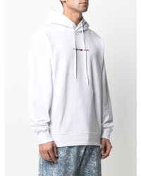 weißer bestickter Pullover mit einem Kapuze von Tommy Jeans