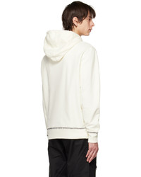 weißer bestickter Pullover mit einem Kapuze von Moncler