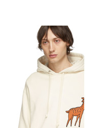 weißer bestickter Pullover mit einem Kapuze von Gucci