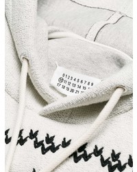 weißer bestickter Pullover mit einem Kapuze von Maison Margiela