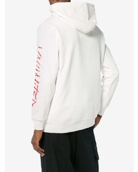 weißer bestickter Pullover mit einem Kapuze von 032c