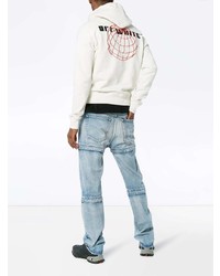 weißer bestickter Pullover mit einem Kapuze von Off-White