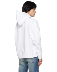 weißer bestickter Pullover mit einem Kapuze von Kenzo