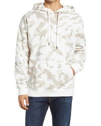 weißer Camouflage Fleece-Pullover mit einem Kapuze