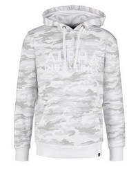 weißer Camouflage Pullover mit einem Kapuze von Alpha Industries