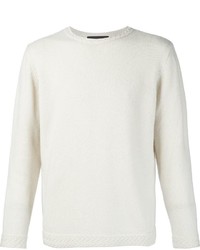 weißer Pullover mit Chevron-Muster