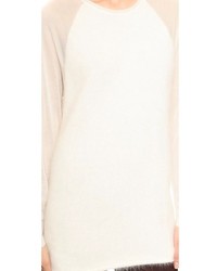 weißer flauschiger Pullover mit einem Rundhalsausschnitt von Giambattista Valli